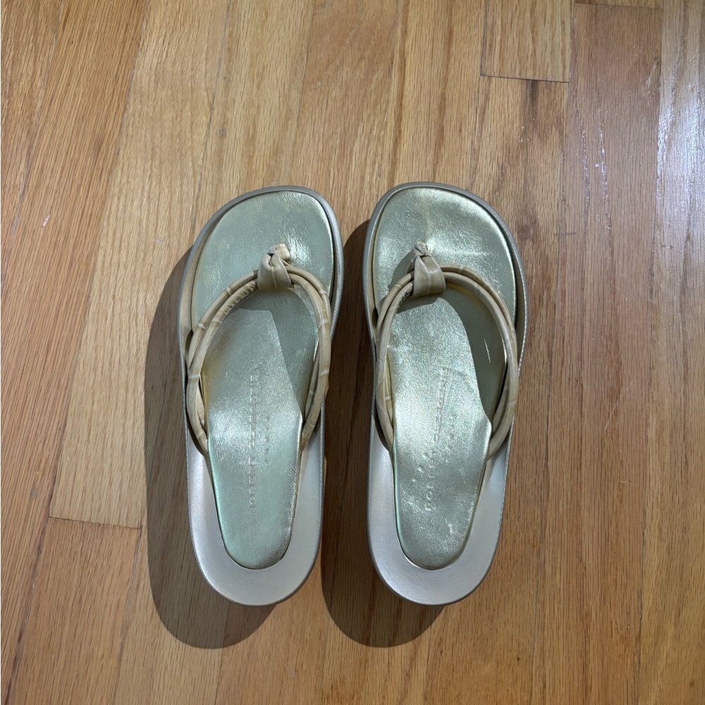 Robert Clergerie Metallic Gold Sandals